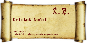 Kristek Noémi névjegykártya